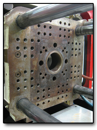 Platen before reconditioning