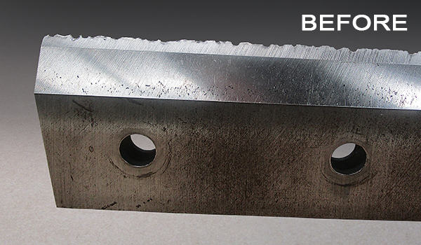 Granulator blade before resharpening